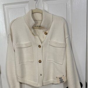We The Free Ivory Cardigan with Button Detail